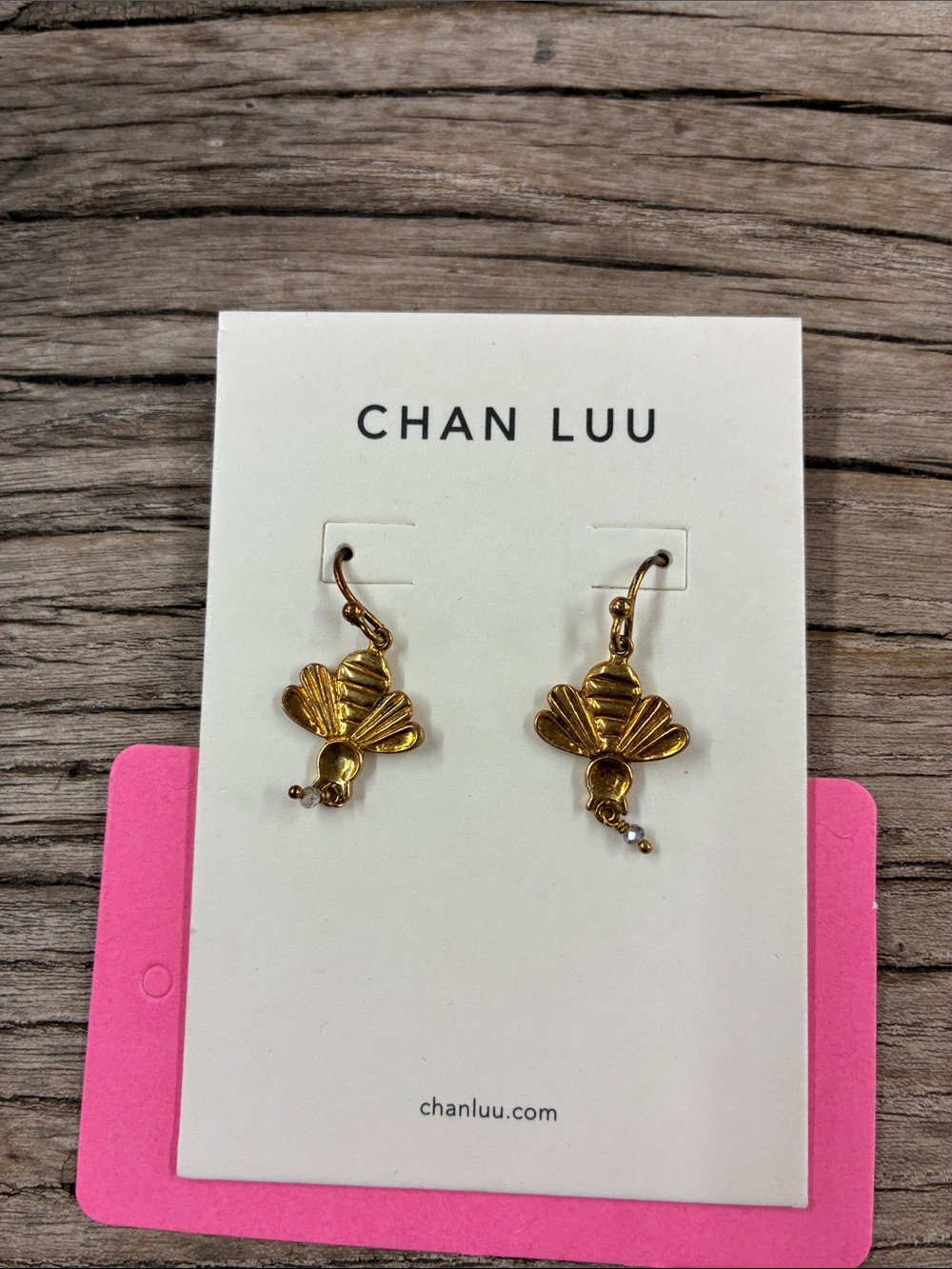 Chan Luu Gold Floral Dangle Earrings-.925